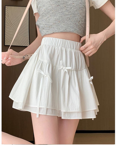 Coquette Playful Lace Trim Ruffle Mini Skirt