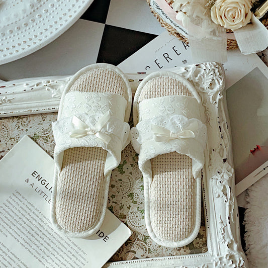 Coquette Sweet Lace Kiss Slippers