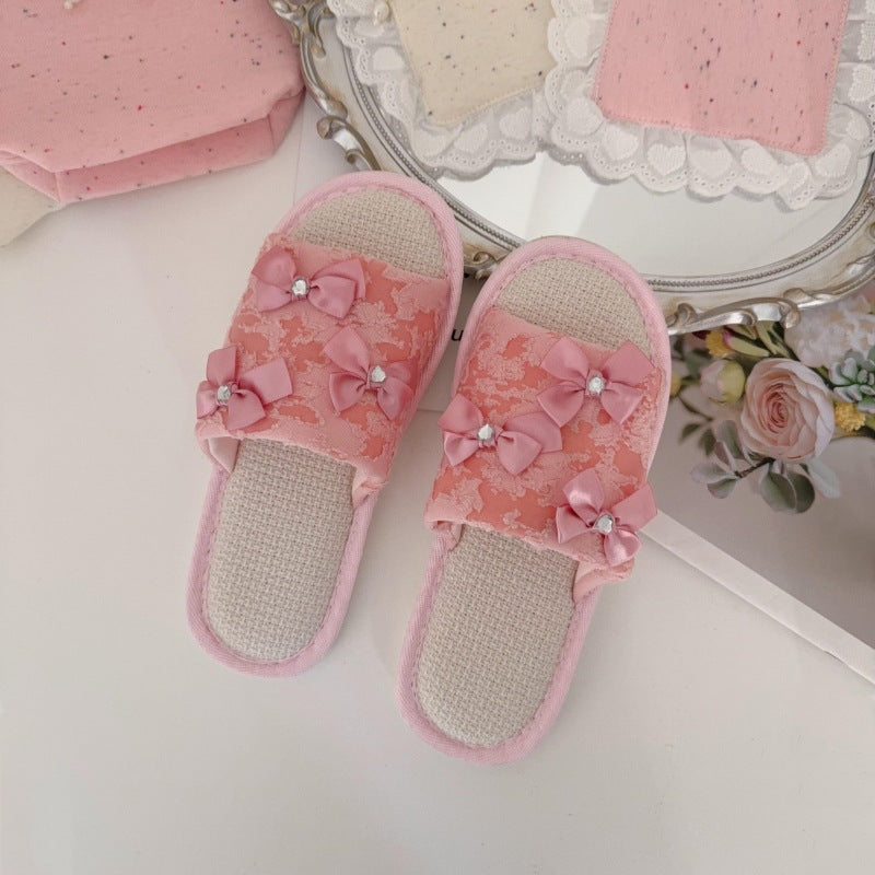 Coquette Fairy Bow Lace Slippers