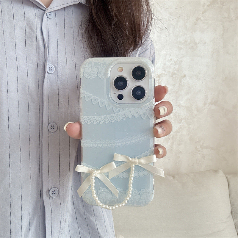 Coquette Blue Lace Whispers Phone Case