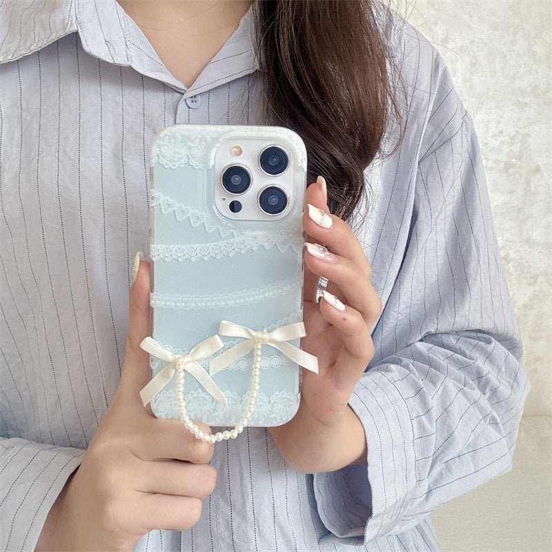 Coquette Blue Lace Whispers Phone Case