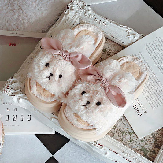 Coquette Fluffy Bunny & Strawberry Slippers