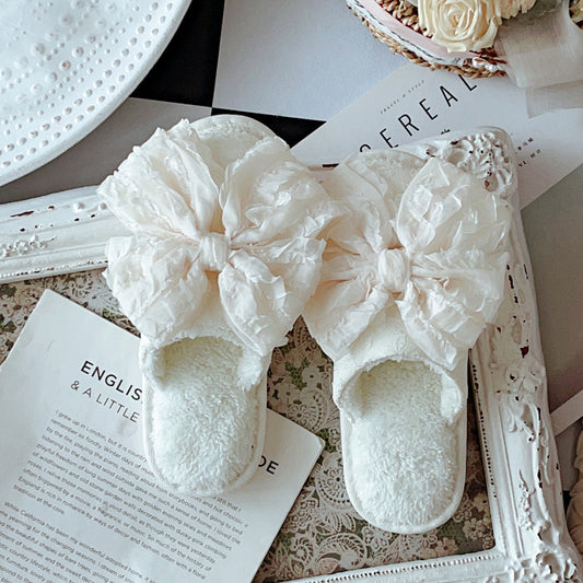 Coquette Under Cotton Ribbons the World Softens Slippers