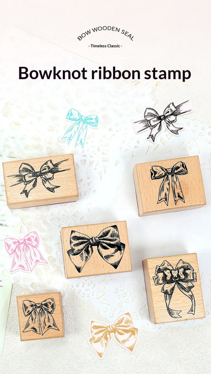 Bow Vintage Wood Stamp (5PCs)
