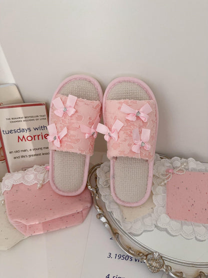 Coquette Fairy Bow Lace Slippers