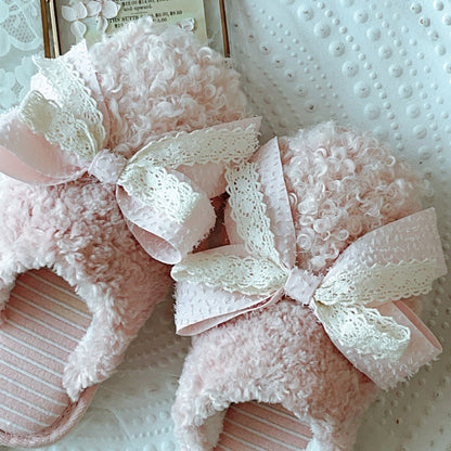Coquette If Ribbons Dream in Lace Cotton Slippers