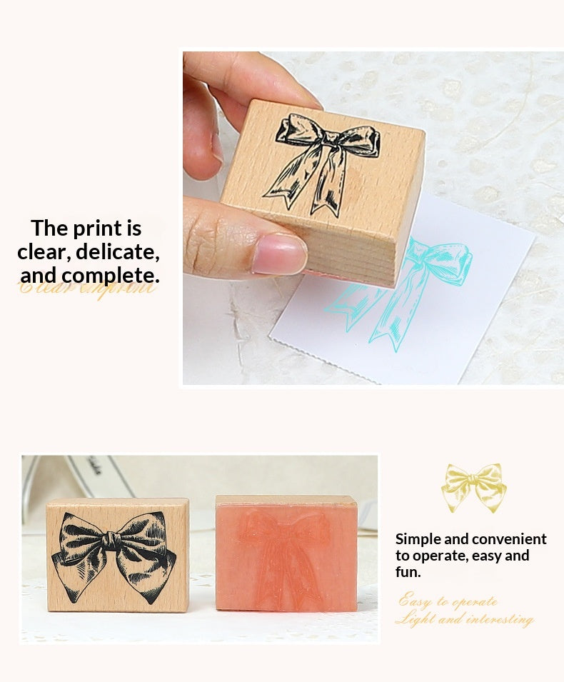 Bow Vintage Wood Stamp (5PCs)