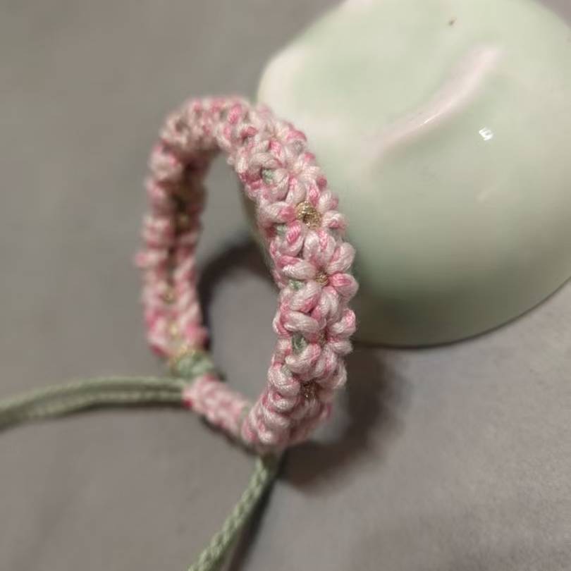 Blossom Whisper Crochet Bracelet Handmade