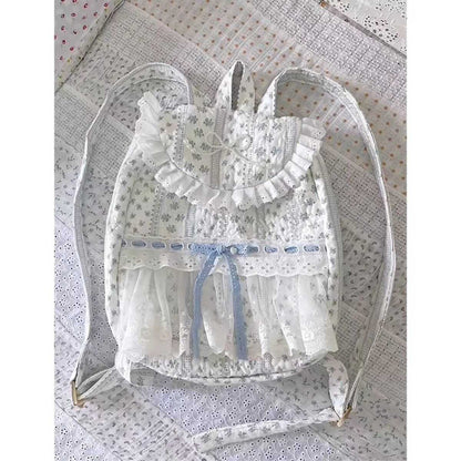 Coquette Dreams Embodied in Floral Lace Beauty Backpack