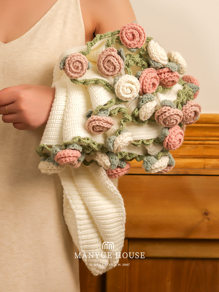 Coquette Enchanted Floral Knit Blanket