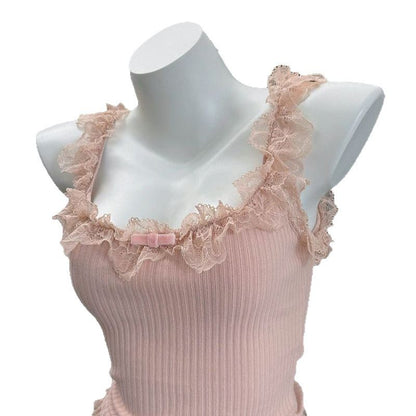 Coquette Sweet Lace Ruffle Top