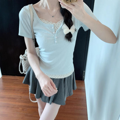 Coquette Whispers of Blossoms Two-Piece T-Shirt