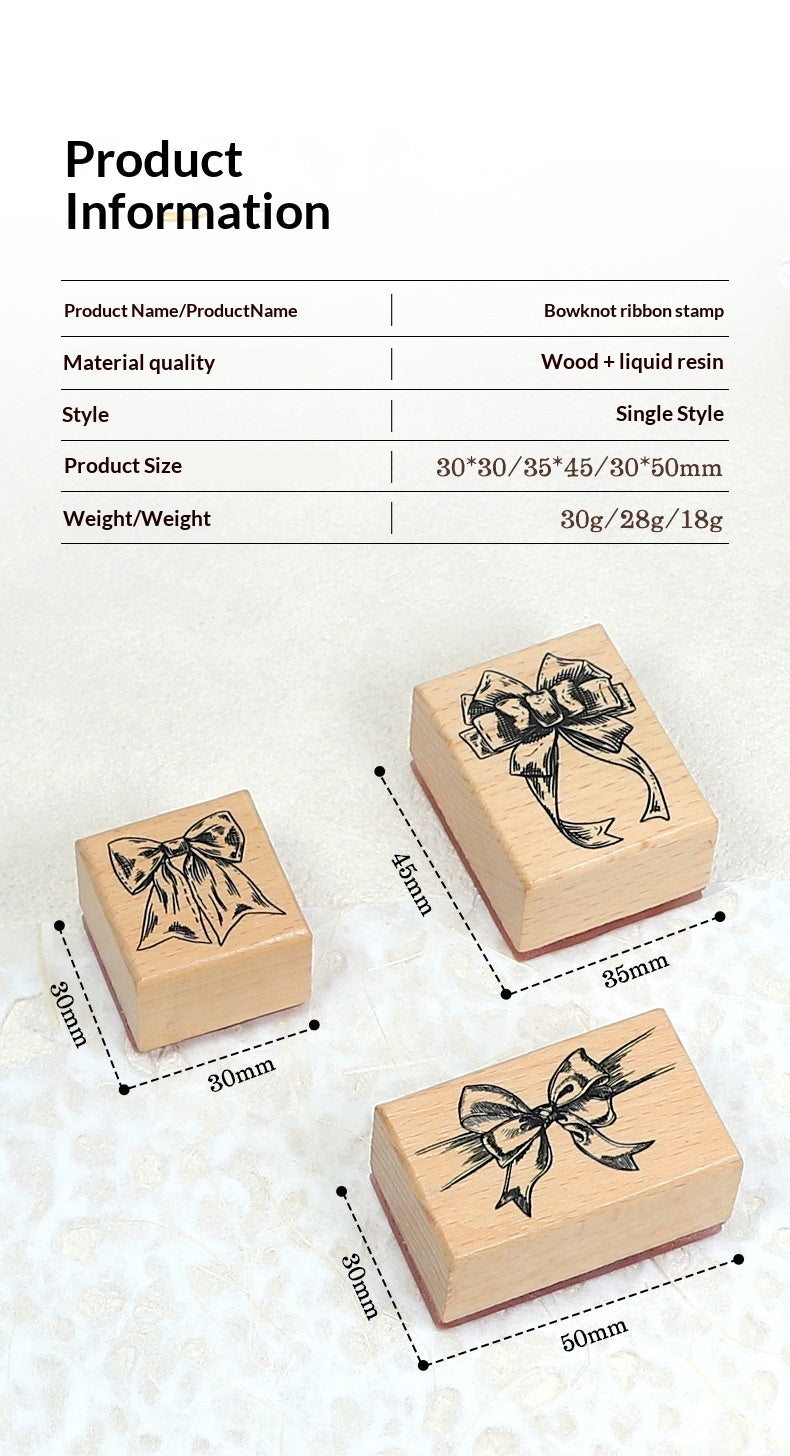 Bow Vintage Wood Stamp (5PCs)