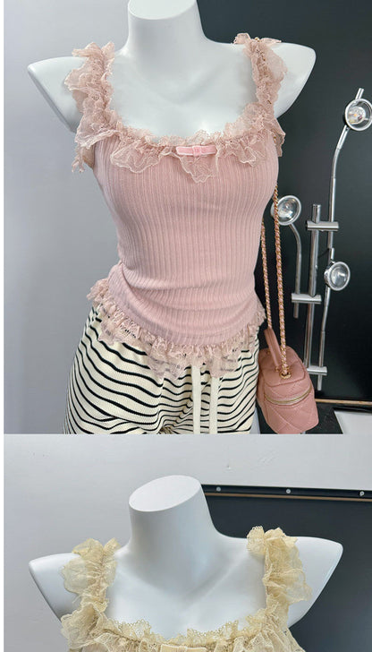 Coquette Sweet Lace Ruffle Top