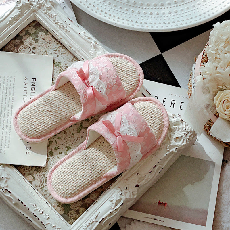 Coquette Sweet Lace Kiss Slippers