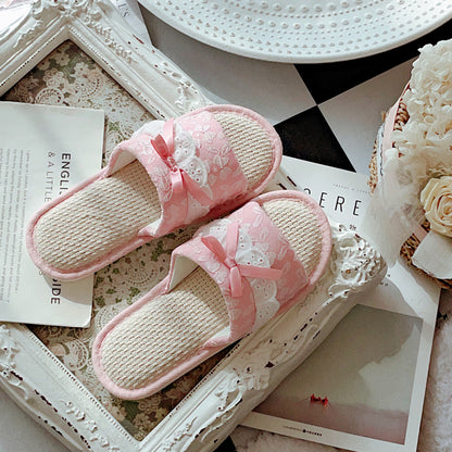 Coquette Sweet Lace Kiss Slippers
