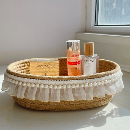 Coquette Pearls & Lace Storage Baskets