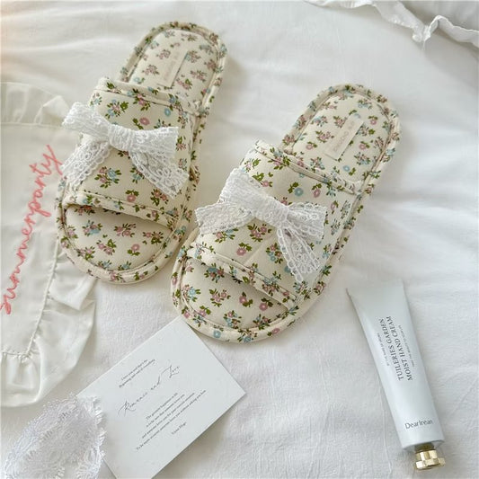Coquette Lace Blossom Meadow Slippers
