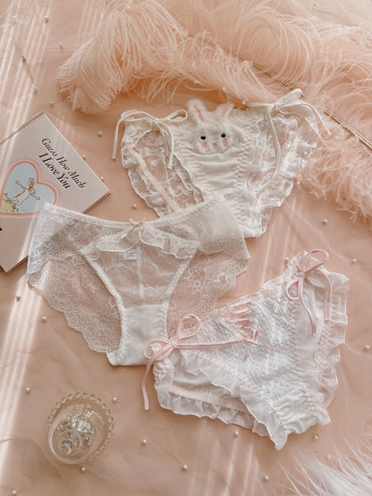 Coquette Soft Whispers and Bunny Kisses Panties Set
