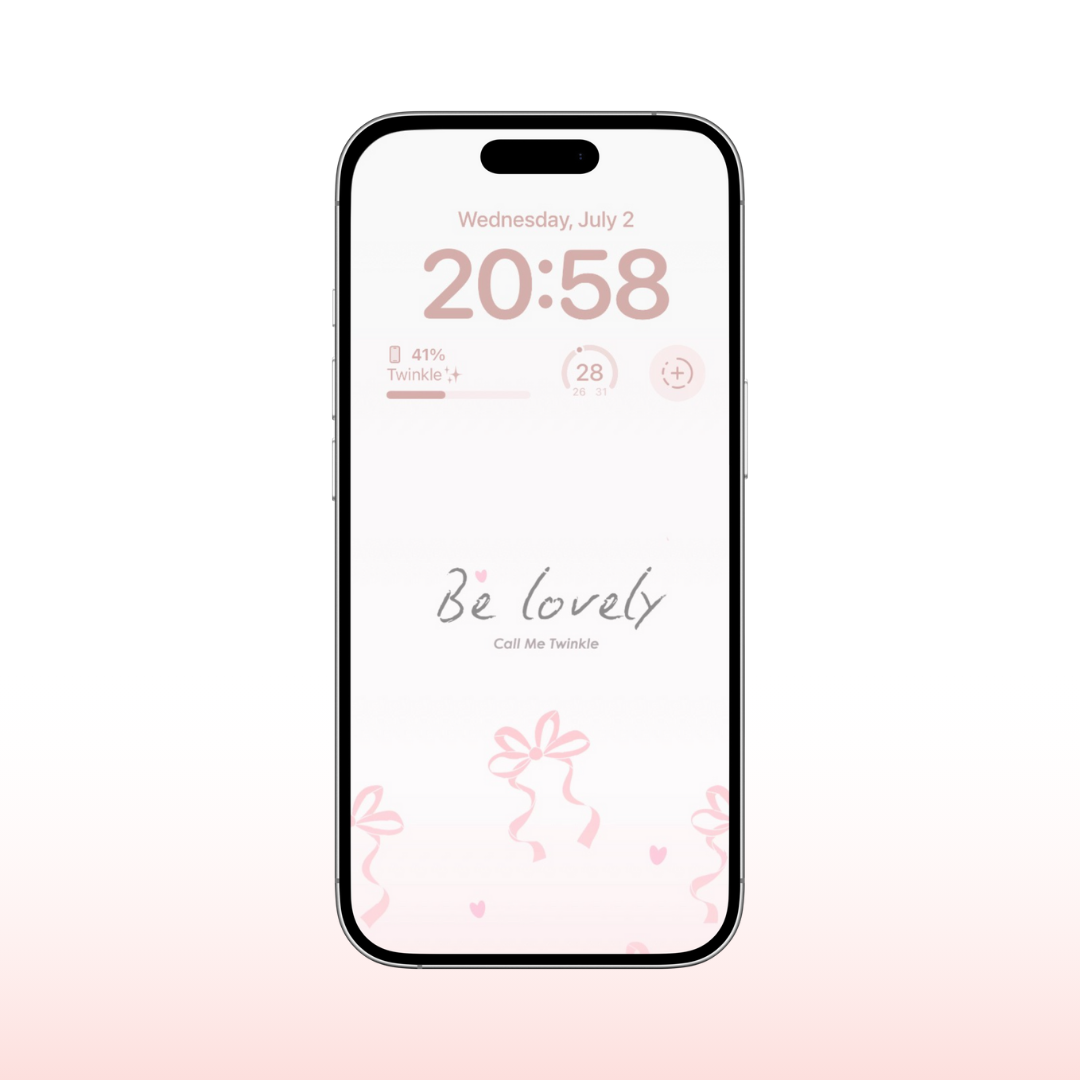 Coquette Be Lovely Pink Ribbon Wallpaper