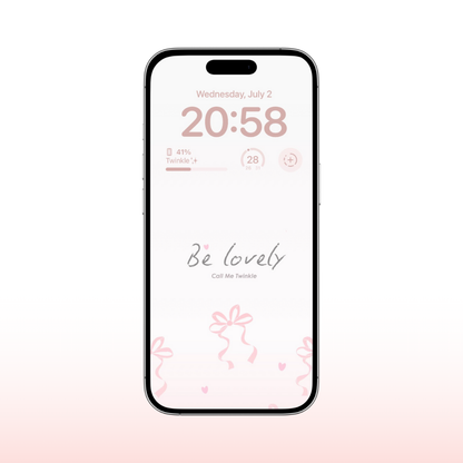 Coquette Be Lovely Pink Ribbon Wallpaper