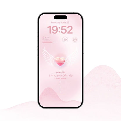 Coquette Angel Heart Wallpaper mockup