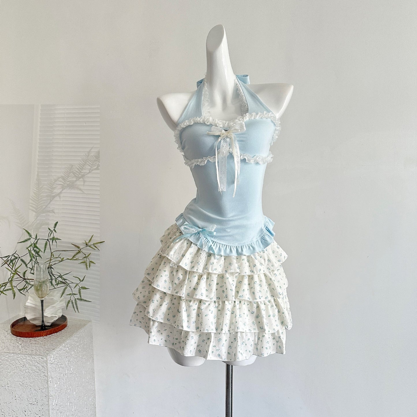 Coquette Azure Wishes on a Meadow Breeze Top and Skirt 1