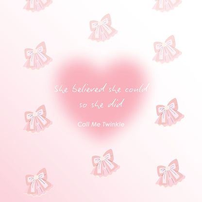 Coquette Believe Bow Heart Wallpaper square