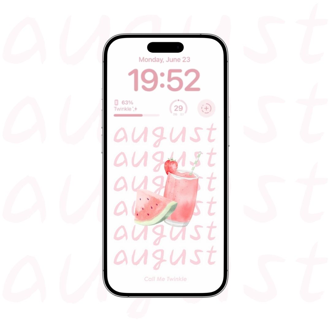 Coquette Blushing Juicy August Wallpaper mockup