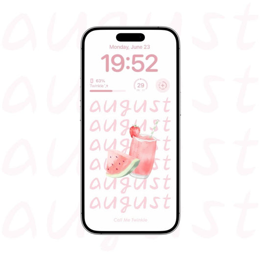 Coquette Blushing Juicy August Wallpaper mockup