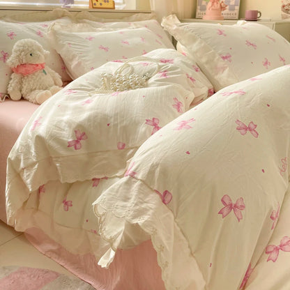 Coquette Bonenjoy Lace Bow Duvet Cover