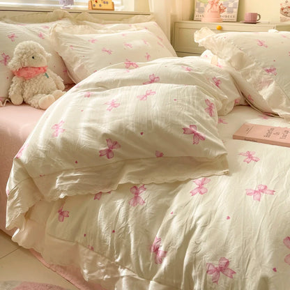 Coquette Bonenjoy Lace Bow Duvet Cover