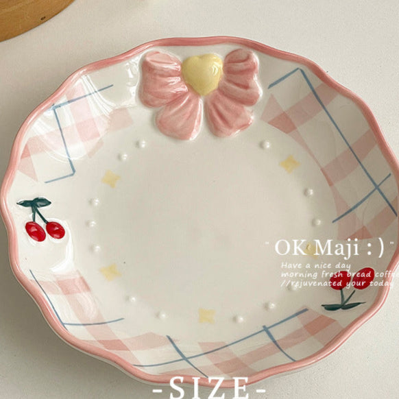 Coquette Bows And Cherries Delight Plate