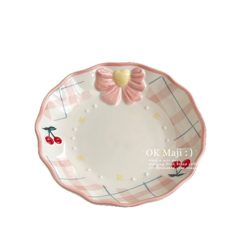 Coquette Bows And Cherries Delight Plate
