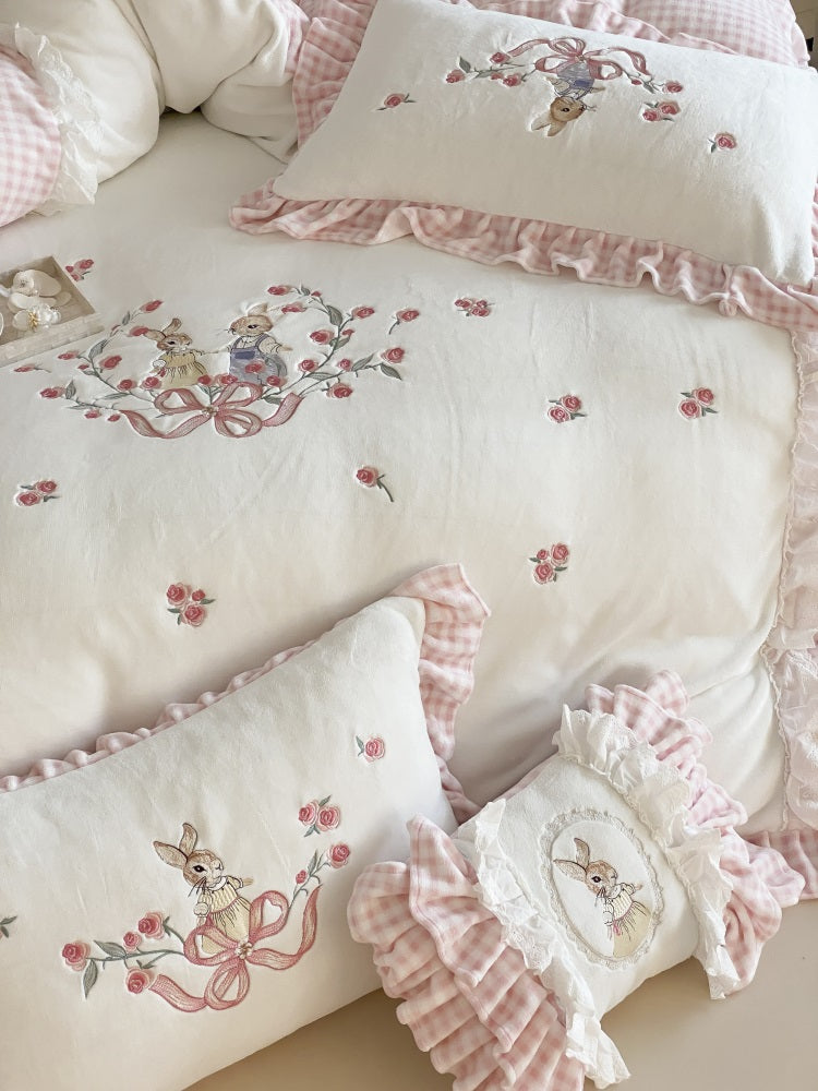 Coquette Bunny Picnic in a Rosy Garden Bedding Set 10