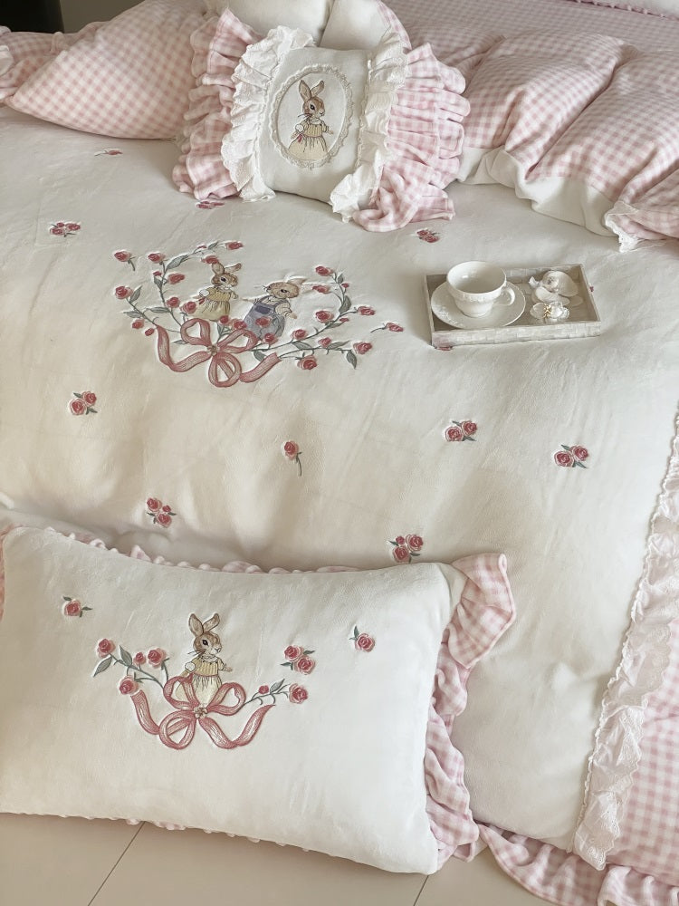 Coquette Bunny Picnic in a Rosy Garden Bedding Set 11