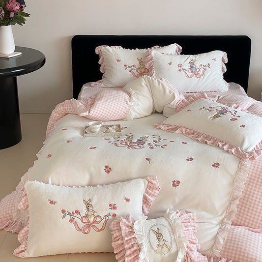 Coquette Bunny Picnic in a Rosy Garden Bedding Set 2