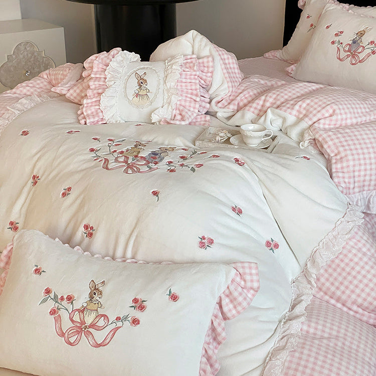 Coquette Bunny Picnic in a Rosy Garden Bedding Set 3