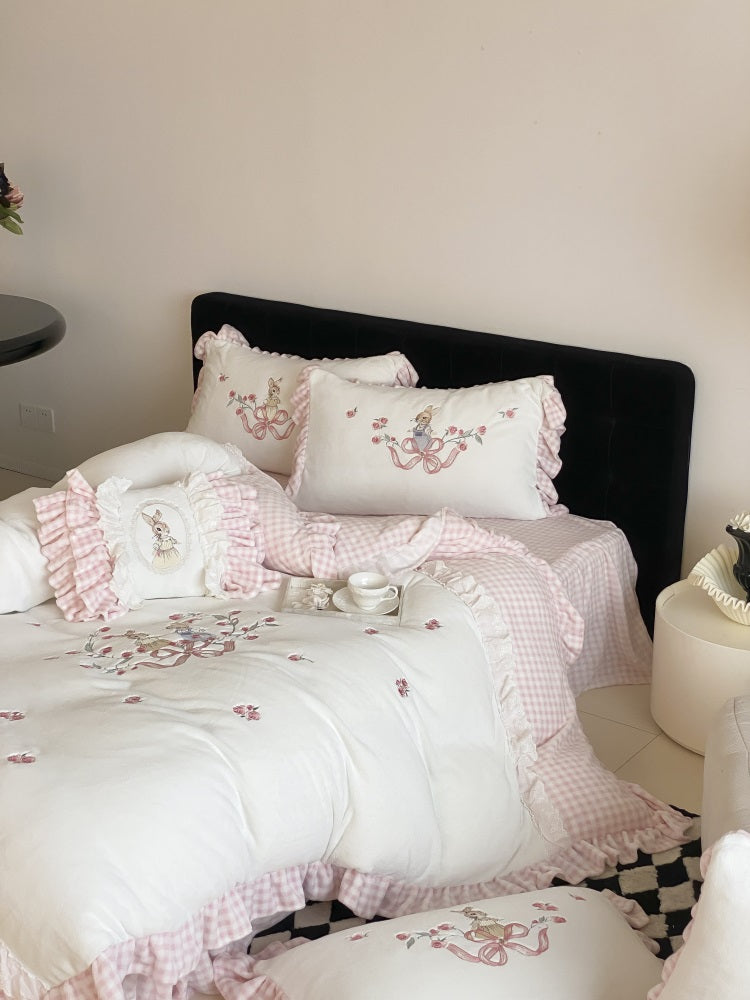 Coquette Bunny Picnic in a Rosy Garden Bedding Set 9