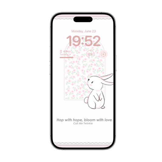 Coquette Bunny’s Hopeful Bloom Wallpaper preview