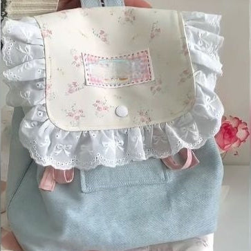Coquette Charm of Floral Ruffles in a Delightful Backpack