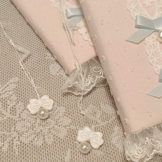 Coquette Cherry Blossom Pink Bow Handmade Journal
