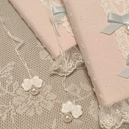 Coquette Cherry Blossom Pink Bow Handmade Journal