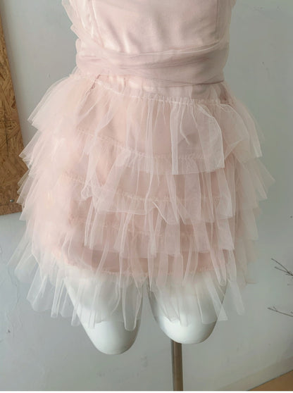 Coquette Dusk's Embrace in Soft Pink Dress 3