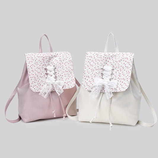 Coquette Elegance with Floral Lace and Ribbons Backpack