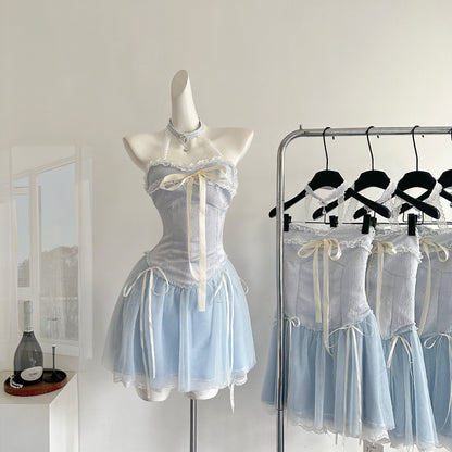 Coquette Ethereal Blue Ribbons Dress 1