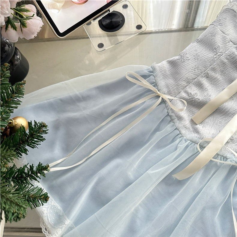 Coquette Ethereal Blue Ribbons Dress4