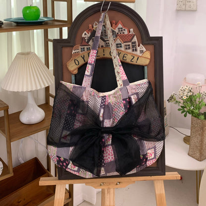 Coquette "Girl's Daydream" Handmade Patchwork Lace Bag blackberry girl