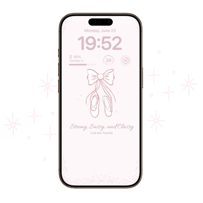 Coquette Grace Dances in Ribboned Dreams Wallpaper
