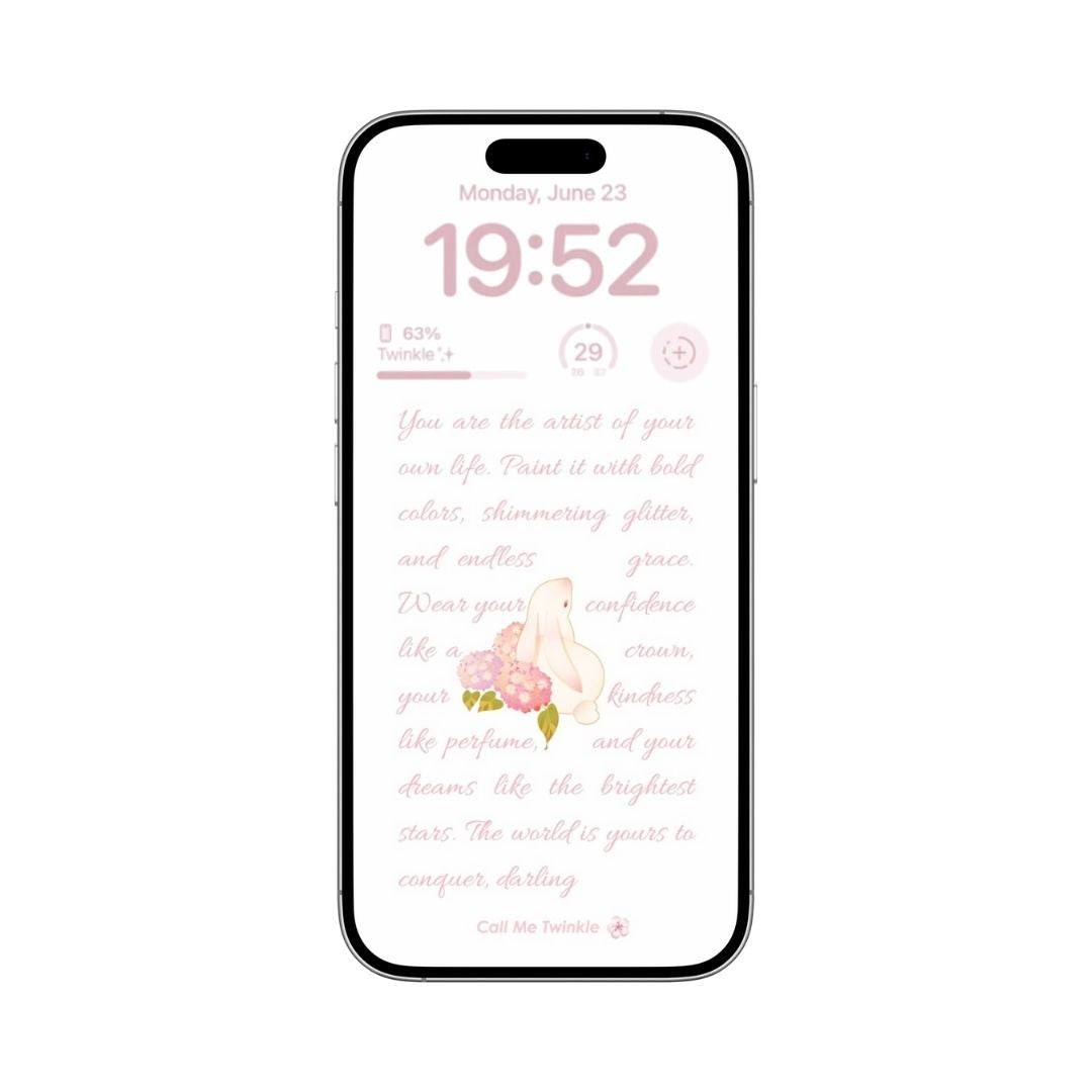 Coquette Graceful Bunny Verse Wallpaper mockup